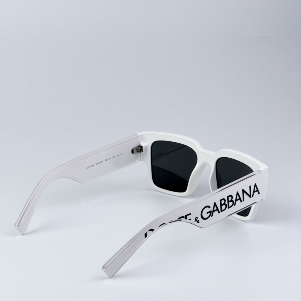 D&G DG6184 331287 BRAND NEW Sunglasses White Dark Grey Square Unisex - Picture 7 of 11